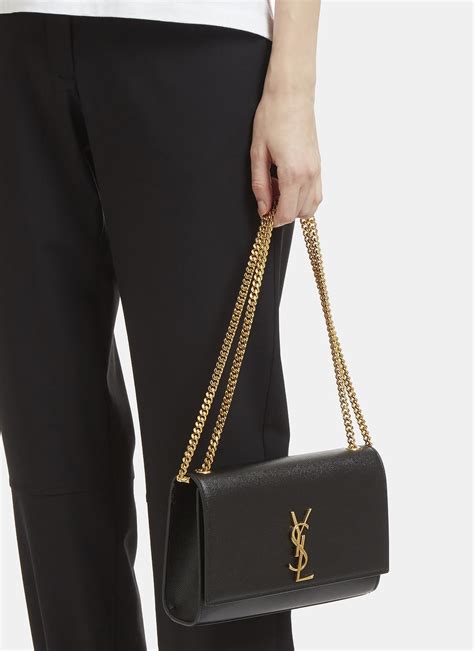 ysl kate medium black|YSL kate medium chain bag.